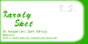 karoly spet business card